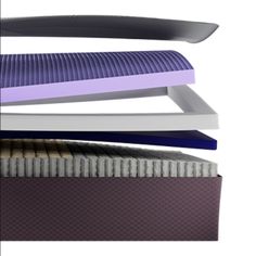 four different types of mattresses stacked on top of each other with the same color