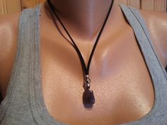 NECKLACES GEMSTONE HERE: https://www.etsy.com/shop/SofronKutStar?ref=seller-platform-mcnav§ion_id=32534750 *Material: Black leather, amethyst pendant and silver plated beads. You can wear this necklace to a max long, or slide the bead all the way to choker length. Amethyst is available in other models in our store: SHIPPING METHOD : Purchased item will be delivered by mail, will be sent via Priority Mail. Tracking number will be provided as soon as the items is shipped. * Delivery time can vary Lariat Choker With Adjustable Length Gift, Adjustable Pendant Crystal Necklace, Adjustable Length Drop Necklace As A Gift, Adjustable Lariat Choker As Gift, Handmade Adjustable Pendant Drop Necklace, Lariat Necklace With Sliding Knot For Gifts, Lariat Necklace With Sliding Knot, Adjustable Lariat Choker Necklace As Gift, Adjustable Drop Pendant Necklace For Gift