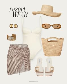 Vacation Style -      Resort, resort wear, resort 2024, vacation outfit, travel outfit, travel style, summer vacation, summer outfit, swim suit, beach style, beach outfit, sarong, cover up, sandals, beach bag, sun hat, sun dress, resort style, vacation look,   #liketkit #LTKTravel #LTKSwim #LTKStyleTip @shopLTK Poolside Vacation Outfits, Beach Cover Ups Aesthetic, Beach Outfit Tropical, Vacation Outfit Board, Honeymoon Outfits Summer, Swim Cover Up 2024, Greece Swimsuit, Honeymoon Outfits Tropical, Sandals Beach Outfit