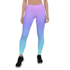 Tight Elastane Leggings For Light Exercise, Purple Athleisure Elastane Leggings, Purple Elastane Leggings For Workout, Purple Elastane Leggings For Athleisure, Purple Stretch Leggings For Light Exercise, Fitted Moisture-wicking Purple Leggings, Blue Stretch Leggings For Light Exercise, Blue Pants For Light Exercise, Purple Tight Athleisure Leggings