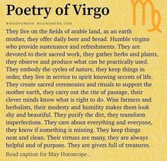 the poem is written in an orange and yellow background with black lettering on it, which reads poetry of virgo