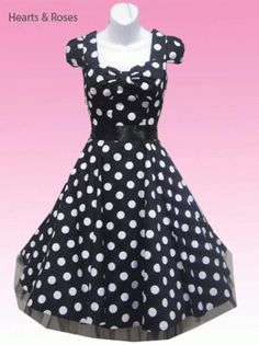 Black and White Big Dot Polka 50s Retro Swing Dress Autumn Handmade, Pin Up Looks, 50s Retro, 50's Style, Pin Up Outfits, Handmade Wardrobe, 50s Dresses, 50s Fashion, Up Girl