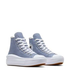 Converse Women's Chuck Taylor All Star Move High-Top Platform Sneaker | DSW Canada Blue High-top Sneakers With Vulcanized Sole For Spring, Trendy Blue Canvas Sneakers, Trendy High-top Skate Shoes With Laces, Trendy High-top Canvas Shoes With Laces, Spring High-top Sneakers For Streetwear With Speckled Midsole, Blue High-top Platform Sneakers With Rubber Sole, High-top Sneakers With Speckled Midsole For Spring Streetwear, Spring Streetwear High-top Sneakers With Speckled Midsole, Blue Casual High-top Sneakers With Gum Sole