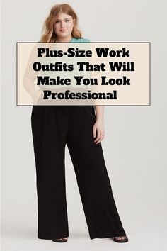 Plus-size work outfits Office Look For Plus Size Women, Casual Job Interview Outfit For Women Business Casual, Plus Size Outfits Work Business Casual, Work Outfits Women Big Belly, Business Meeting Outfit Plus Size, Wide Leg Pants Outfit Work Plus Size, Curvy Winter Work Outfits, Fall Business Casual Outfits For Women Plus Size 2023, Wide Legged Pants Outfit Plus Size