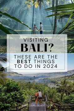 two people standing on a bridge with the words visiting bali? these are the best things to do in 2012