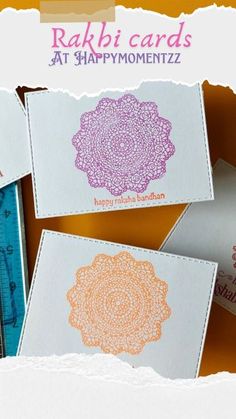 four cards with different designs on them and the words rabii cards at happymomentize