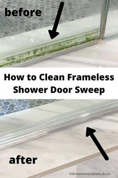 how to clean frameless shower door sweeps