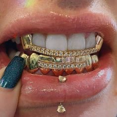 Grills Teeth Female, Teeth Grills, Teeth Gems, Chunky Silver Jewellery, Dental Jewelry, Gold Grill, Tooth Gems