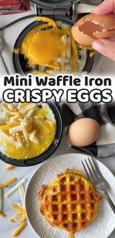 mini waffle iron crispy eggs are the perfect breakfast for kids and adults alike