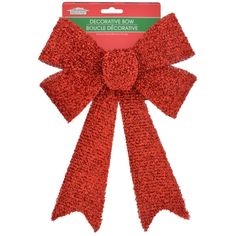 a large red bow on top of a white background