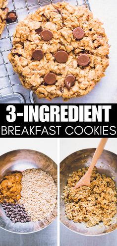 the steps to make 3 ingredient breakfast cookies