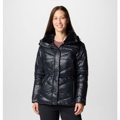 Gear up for chilly days in this water-resistant puffer with synthetic down and a removable hood with plush fleece lining for extra warmth. Columbia Sportswear, Puffer Jacket, Hooded Jacket, Columbia, Puffer, Water Resistant, Water, Black