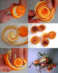 how to make paper flowers out of oranges and other things that are cut in half