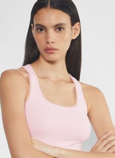 BABY RIB SEAMLESS AVETA TANK | Aritzia Stretch Lace Trim Camisole With Scoop Neck, Ribbed Stretch Camisole With Scoop Neck, Stretch Scoop Neck Camisole With Lace Trim, Fitted Ribbed Camisole With Scoop Neck, Feminine Stretch Tank Top, Fitted Seamless Camisole With Scoop Neck, Seamless Fitted Basic Tank Top, Feminine Stretch Camisole With Scoop Neck, Feminine Stretch Scoop Neck Camisole