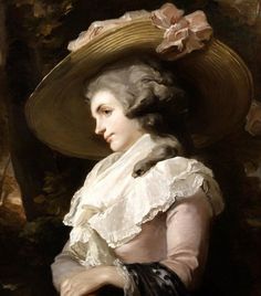 a painting of a woman wearing a large hat