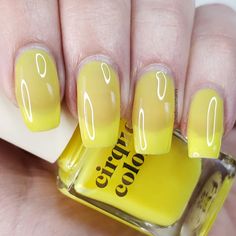 Mediocre Manis (@mediocremanis) • Instagram photos and videos Pineapple Tart, Jelly Nails, Sunshine Yellow, Lemon Yellow