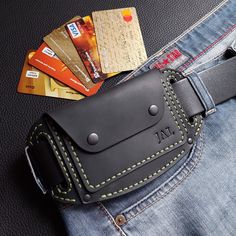 Leather belt wallet for the modern man. The wallet has 3 compartments, 5-7 cards can be put into two compartments and folded money into one compartment. It is very comfortable to use and very roomy. Looks beautiful and stylish on both trousers and jeans. Perfect for credit cards, driver's licenses and money. Men's belt wallet is made of genuine Crazy Horse leather, brick color. Crazy Horse is a high quality leather that is highly durable. Small scratches may appear on the skin, which are quickly Black Rectangular Wallet With Belt Clip, Folded Money, Belt Wallet, Leather Belt Pouch, Diy Leather Projects, Travel Belt, Leather Travel Wallet, Small Leather Wallet, Brick Colors