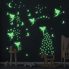 PRICES MAY VARY. Glow in the Dark Stickers - These Flower Fairy wall stickers are made of quality luminous material.Include fairy, stars, butterflies, moon and flowers, which can be freely combined. It’s a lovely graphic decoration during the day and glows in the dark at night. Easy To Use - The fairies stickers can be easy to peel and stick on the wall or any flat surface, just peel the decals off the sheet and firmly stick to the wall. Let the stickers absorb light(sunlight/lamplight) at least Magical Kids Room, Baby Nursery Wall Decor, Butterfly Room, Fairy Stickers, Wall Stickers 3d, Kids Room Wall Decals, Cute Themes, Wall Stickers Bedroom