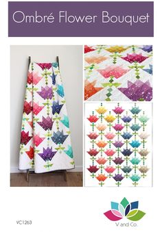 Ombre Flower Bouquet Quilt Flowers, Baby Quilt Size, Paper Quilt, Ombre Fabric, Shabby Fabrics, Quilt Designs, Book Quilt, Fairy Dust, Quilt Sizes