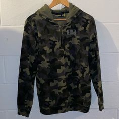 Nwot Under Armour Camo Woman’s 3/4 Zip Up Hoodie Size Yxl Perfect Condition Used Soft And Heavy Duty Fabric. Amazing Quality Camo Design Pink Camo Hoodie, Camo Sweatshirt, Under Armour Sweatshirt, Nike Air Max Tn, Camo Designs, Camo Hoodie, Under Armour Hoodie, Grey Pullover, Under Armour Women