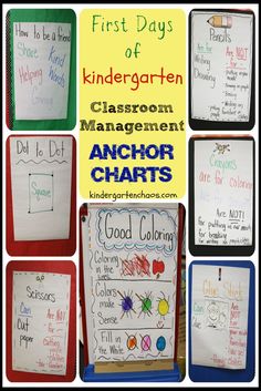 classroom management anchor chart for the first days of kindergarten, classroom management