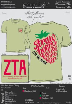 an image of a t - shirt with the words zta and strawberry on it