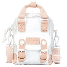 Give Yourself The Sweetest Treats When Pairing Up In The Milkshake Series Macaroon Tiny Crossbody Bag From Doughnut Officials. This Sweet Rave Cute Crossbody Bag Features Dual Color Contrast Of Milky White And Peach Color On Water-Resistant Material Base, Front Snap Buckle Pocket, Top Handle With Leather Trimming, Detachable Adjustable Shoulder Strap, Fully Lined Interior With Inner Pocket, And Secure Zipper Closure. #Sosatisfying Milkshake Series Macaroon Tiny Crossbody Bag 4.5"" W X 6.25"" H X Summer White Shoulder Bag For On-the-go, Functional White Satchel Shoulder Bag, White Backpack With Mobile Phone Bag, White Backpack Shoulder Bag For Everyday Use, White Shoulder Bag With Detachable Strap For School, White Shoulder Bag For Summer On-the-go, White Shoulder Bag Backpack For Everyday, Functional White Shoulder Bag For Summer, Functional White Shoulder Bag With Adjustable Strap