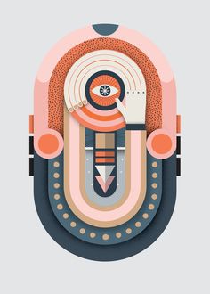 an art print with geometric shapes and colors