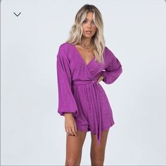 New With Tags!! Questions? Leave A Comment Below! Purple Jumpsuits And Rompers For Spring Loungewear, Spring Long Sleeve Purple Jumpsuits And Rompers, Princess Polly, Purple Color, Color Purple, Pant Jumpsuit, Jumpsuit Romper, Pants For Women, Rompers