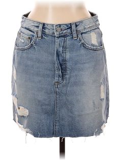 Boyish Denim Skirt Size: 28 Bottoms - used. 70% COTTON, 30% RECYCLED COTTON | Boyish Denim Skirt: Blue Bottoms - Size 28 Distressed Medium Wash Mid-rise Skirt, High Rise Distressed Medium Wash Skirt, Distressed Cutoff Denim Skirt In Medium Wash, Distressed Blue Mini Skirt, Medium Wash Distressed Cutoff Denim Skirt, Distressed Medium Wash Mini Skirt, Distressed Blue Denim Skirt, Distressed High Rise Dark Wash Denim Skirt, Distressed High-rise Dark Wash Denim Skirt