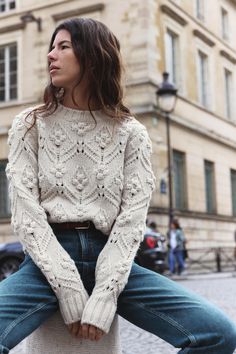 CABLE-KNIT SWEATER WITH POMPOMS - Sand | ZARA United Kingdom Zara Knitwear, Waistcoat Dress, Cargo Shirts, Textured Sweater, Cardigan Sweater Dress, Pattern Sweater, Cable Knit Sweater, T Shirt Vest