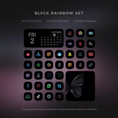 the black rainbow set is displayed in this screenshote image, and it appears to be an iphone or ipad