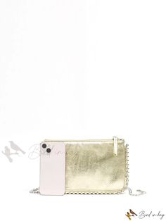 Bird in Bag - Pattern Beaded Design Square Bag Chic Rectangular Clutch With Cell Phone Pocket, Trendy Gold Shoulder Bag With Cell Phone Pocket, Gold Evening Bag With Cell Phone Pocket, Gold Pouch Shoulder Bag With Cell Phone Pocket, Gold Rectangular Phone Bag With Cell Phone Pocket, Gold Bag With Cell Phone Pocket For Everyday, Gold Rectangular Shoulder Bag With Cell Phone Pocket, Everyday Gold Bag With Cell Phone Pocket, Gold Rectangular Phone Bag With Removable Pouch