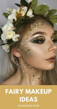 Fairy Makeup Ideas for Halloween Women’s Fairy Costume Ideas, Fae Costumes Women, Faerie Costume Halloween, Elf Makeup Halloween Woodland Fairy, Fairy Dress Up Ideas, Fairy Halloween Costumes Make Up, Magical Costume Ideas, Fairy Core Halloween Costumes, Mythical Fairy Costume