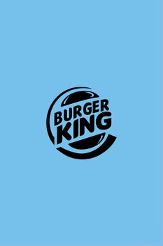 the burger king logo on a blue background