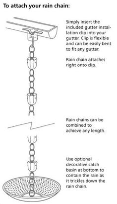 the instructions for how to attach a rain chain