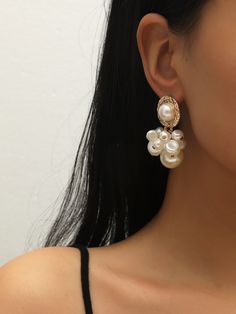 Big Pearl Earrings, Earring Business, Pearl Statement Earrings, Embellished Fashion, Eco Jewelry, Little Earrings, Diy Collier, Big Pearl