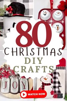 christmas crafts with the words, 30 christmas diy crafts on it and an image of presents