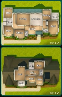 two floor plans showing the different rooms in each house and how they are used to make it