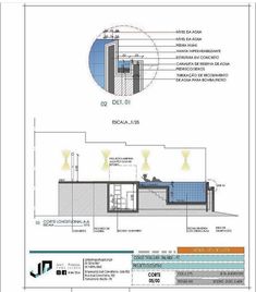 an architectural drawing shows the details of a building