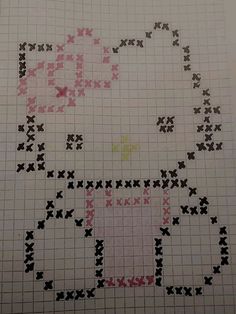 an image of a cross stitch hello kitty