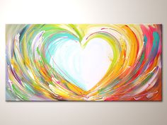 an abstract painting in the shape of a heart