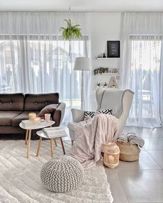 the living room is clean and ready to be used for relaxing time on the couch