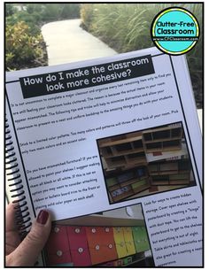 a hand holding an open book with pictures on it and text reading how do i make the classroom look more creative?