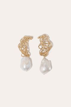 The Myth Maker's Myth - Gold Vermeil and Baroque Pearl Earrings African Inspired Earrings, Gold Gallery, Silver Ear Climbers, Bridal Store, Let It Flow, Ear Climber, Baroque Pearl Earrings, Winter 22, Earmuffs