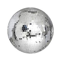 a shiny disco ball on a white background