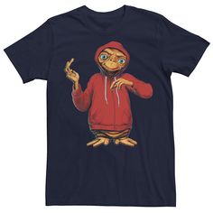 Men's E.T. Graphic Tee | Kohls Hooded T-shirt With Graphic Print For Fans, Hooded Graphic Print T-shirt For Fans, Hooded Graphic Print T-shirt For Streetwear, Casual Hooded T-shirt With Graphic Print, Pop Culture Graphic Print Hooded Top, Pop Culture Hooded Cotton Top, Cotton Pop Culture Hooded Top, Casual Pre-shrunk Hooded T-shirt, Band Merch Hooded Cotton T-shirt