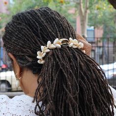 Locs With Shells, Hair Jewelry For Locs, Jewelry For Locs, Cowrie Shell Hair, Locs Micro, Cowrie Bracelet, Locs Updo, Braid Locs, Bracelet Hair Tie