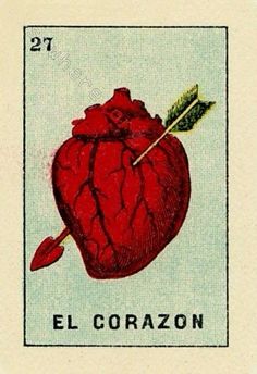 a postage stamp with an image of a heart and arrow on the front, which reads el coran