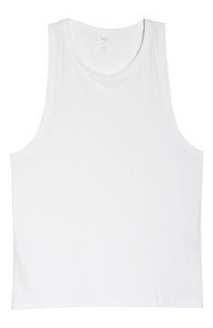 Radiate zen from the inside out with this supersoft tank featuring a stretchy knit and roomy fit. 23 1/2" length (size Medium) Crewneck 94% polyester, 6% elastane Machine wash, tumble dry Made in the USA of imported fabric White Seamless Crew Neck Tank Top, Go-dry 4-way Stretch Racerback Top, Racerback Top With 4-way Stretch And Go-dry Technology, White Crew Neck Tank Top For Athleisure, White Crew Neck Tank Top Athleisure, Athleisure Tank Top For Yoga, Athleisure Tank Top For Yoga With Relaxed Fit, Go-dry Stretch Tank Top, Stretch Go-dry Tank Top